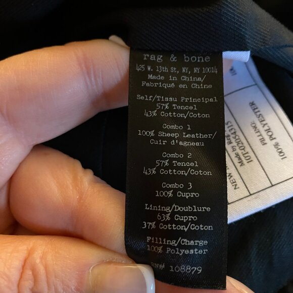 rag & bone textured tuxedo blazer jacket w/ leather trim - Picture 4 of 5